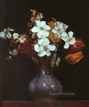 アンリ・ファンタン・ラトゥール Painting - 水仙とチューリップ 1862年 アンリ・ファンタン・ラトゥール